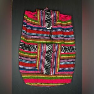 Boho Backpack Pink vibrant boho Baja Mexican Backpack
